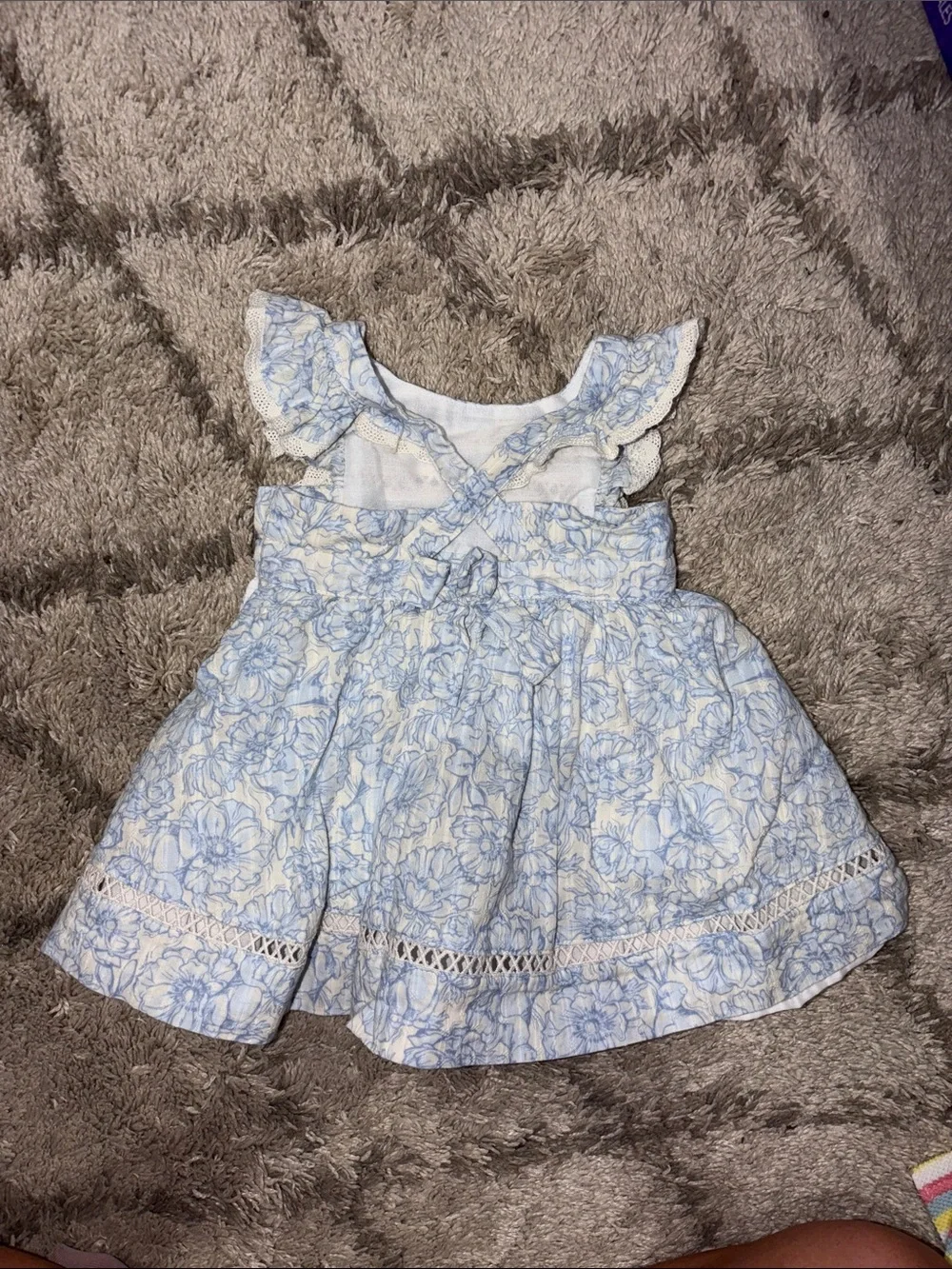 cupcakes & cashmere Light Blue Floral Sundress with Ruffle Straps
